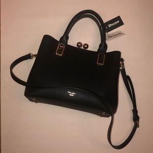 Dune Black Faux Leather Handbag NWT